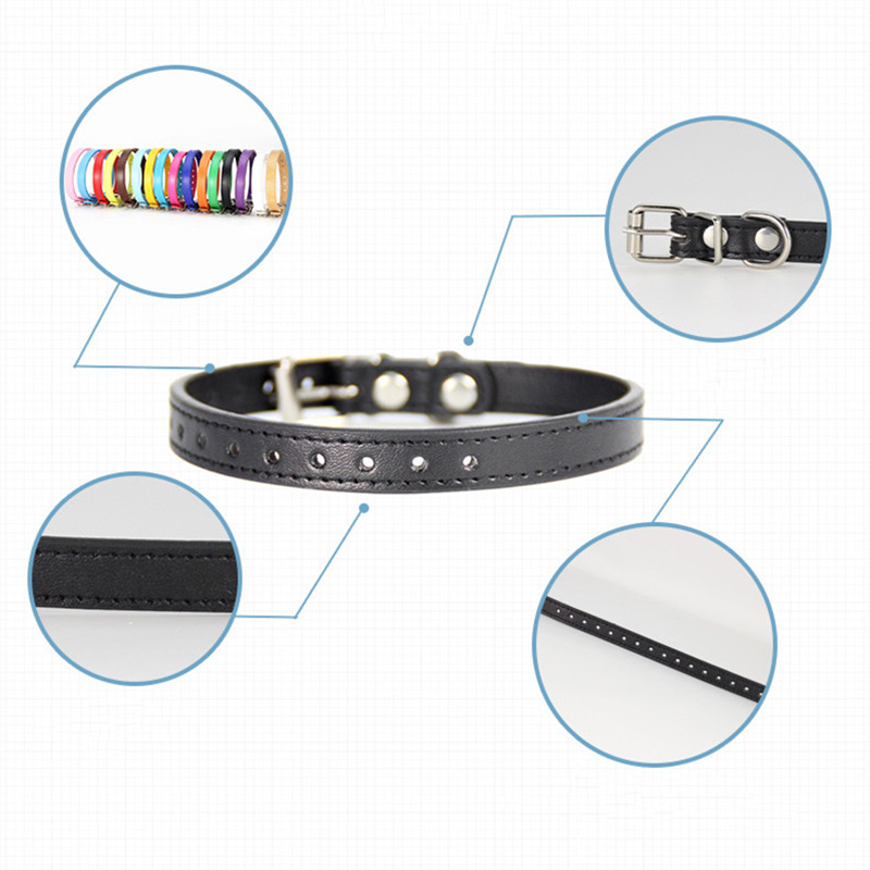 Pure Color suņu kaklasiksna, regulējama kucēnu kakla siksna, mīkstas ādas kaklasiksnas maziem suņiem, kaķēnu kaklarotas kaķu izstrādājumiem