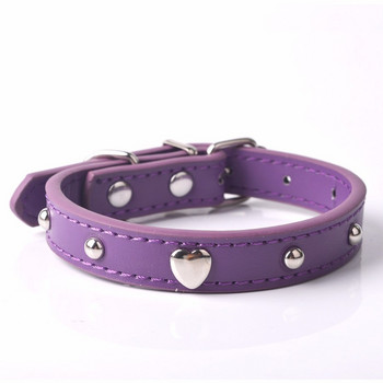 Pet Puppy Dog Collar Pink Color Cat Колие Bling Heart Studded Strap For Chihuahua Small Dogs Red Purple Black