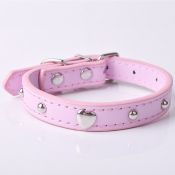 Pet Puppy Dog Collar Pink Color Cat Колие Bling Heart Studded Strap For Chihuahua Small Dogs Red Purple Black