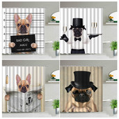 Smieklīgi dušas aizkari Jauki kaķi, suņi, dzīvnieki, vannas istabas ekrāns Vannas dekors Ūdensizturīgs audums Radoša personība, auduma aizkari