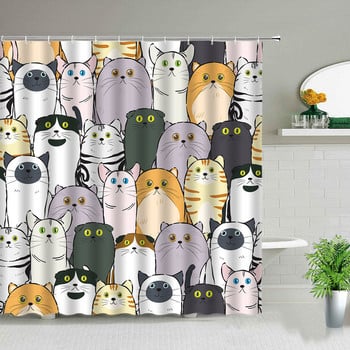 Забавна завеса за душ Прекрасна котка, куче, животно, параван за баня, декор за вана, водоустойчив плат, креативна личност, платнени завеси