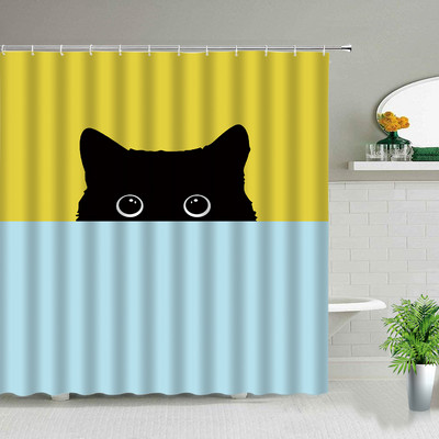 Smieklīgi dušas aizkari Jauki kaķi, suņi, dzīvnieki, vannas istabas ekrāns Vannas dekors Ūdensizturīgs audums Radoša personība, auduma aizkari