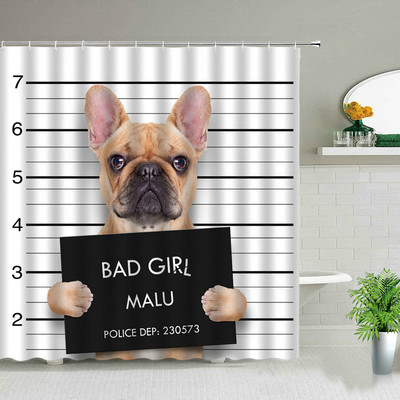 Smieklīgi dušas aizkari Jauki kaķi, suņi, dzīvnieki, vannas istabas ekrāns Vannas dekors Ūdensizturīgs audums Radoša personība, auduma aizkari