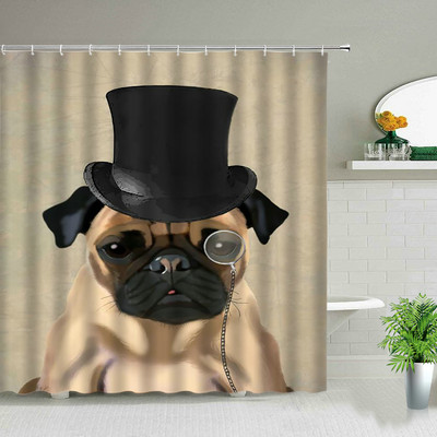 Smieklīgi dušas aizkari Jauki kaķi, suņi, dzīvnieki, vannas istabas ekrāns Vannas dekors Ūdensizturīgs audums Radoša personība, auduma aizkari