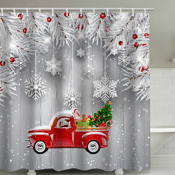 Завеса за душ на Дядо Коледа 3D печат Весела Коледа Декор Полиестер против мухъл Водоустойчиви завеси за баня Затъмнен екран за баня