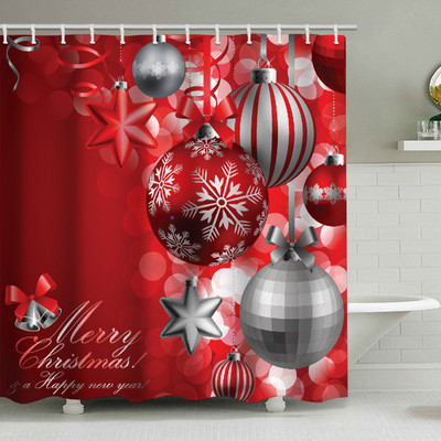 Djed Mraz zavjesa za tuširanje 3D print Merry Christmas Dekoracija Poliester protiv plijesni Vodootporne kupaonske zavjese Zaslon za zamračivanje kade