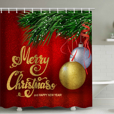 Djed Mraz zavjesa za tuširanje 3D print Merry Christmas Dekoracija Poliester protiv plijesni Vodootporne kupaonske zavjese Zaslon za zamračivanje kade