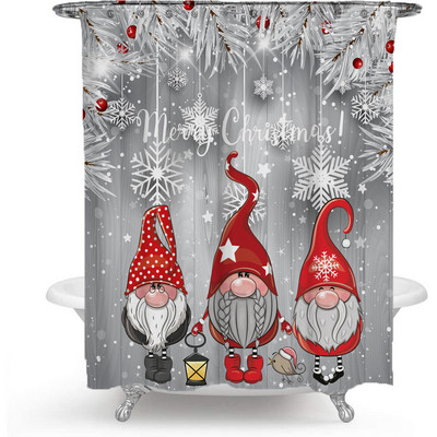 Djed Mraz zavjesa za tuširanje 3D print Merry Christmas Dekoracija Poliester protiv plijesni Vodootporne kupaonske zavjese Zaslon za zamračivanje kade