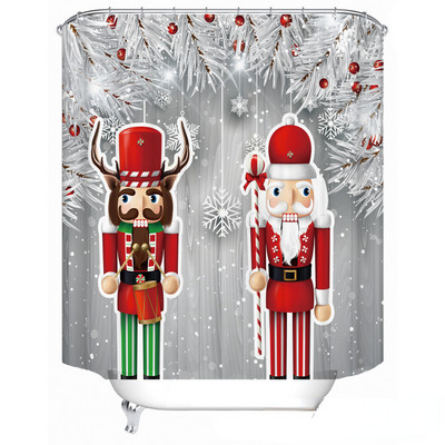 Djed Mraz zavjesa za tuširanje 3D print Merry Christmas Dekoracija Poliester protiv plijesni Vodootporne kupaonske zavjese Zaslon za zamračivanje kade