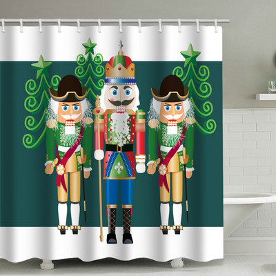Djed Mraz zavjesa za tuširanje 3D print Merry Christmas Dekoracija Poliester protiv plijesni Vodootporne kupaonske zavjese Zaslon za zamračivanje kade
