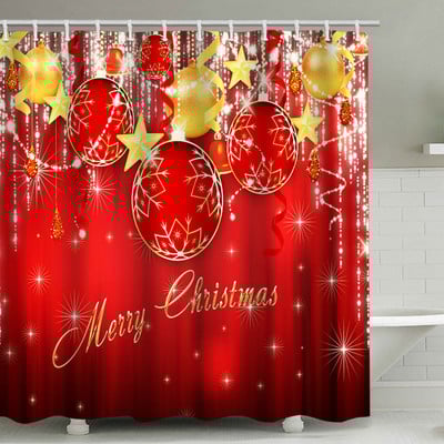Djed Mraz zavjesa za tuširanje 3D print Merry Christmas Dekoracija Poliester protiv plijesni Vodootporne kupaonske zavjese Zaslon za zamračivanje kade