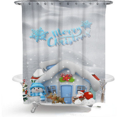 Djed Mraz zavjesa za tuširanje 3D print Merry Christmas Dekoracija Poliester protiv plijesni Vodootporne kupaonske zavjese Zaslon za zamračivanje kade