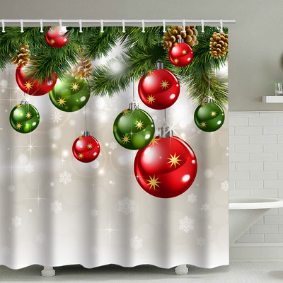 Djed Mraz zavjesa za tuširanje 3D print Merry Christmas Dekoracija Poliester protiv plijesni Vodootporne kupaonske zavjese Zaslon za zamračivanje kade