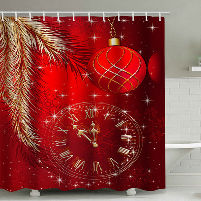 Djed Mraz zavjesa za tuširanje 3D print Merry Christmas Dekoracija Poliester protiv plijesni Vodootporne kupaonske zavjese Zaslon za zamračivanje kade