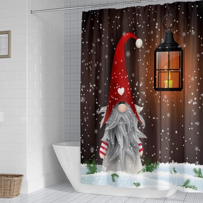 Djed Mraz zavjesa za tuširanje 3D print Merry Christmas Dekoracija Poliester protiv plijesni Vodootporne kupaonske zavjese Zaslon za zamračivanje kade