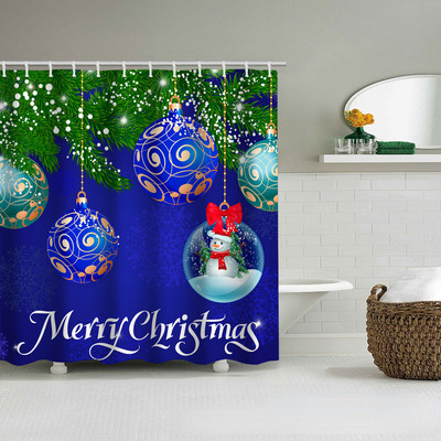 Djed Mraz zavjesa za tuširanje 3D print Merry Christmas Dekoracija Poliester protiv plijesni Vodootporne kupaonske zavjese Zaslon za zamračivanje kade