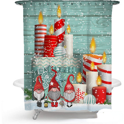 Djed Mraz zavjesa za tuširanje 3D print Merry Christmas Dekoracija Poliester protiv plijesni Vodootporne kupaonske zavjese Zaslon za zamračivanje kade