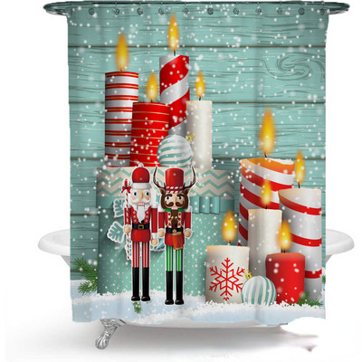 Djed Mraz zavjesa za tuširanje 3D print Merry Christmas Dekoracija Poliester protiv plijesni Vodootporne kupaonske zavjese Zaslon za zamračivanje kade