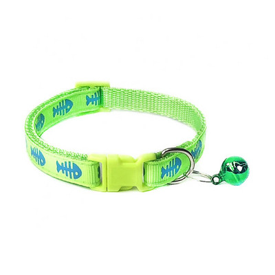 Mājdzīvnieki Suns Kaķis Zivju kaulu apdruka Zvana sprādze Regulējama apkakle Kaklarota Kakla siksna