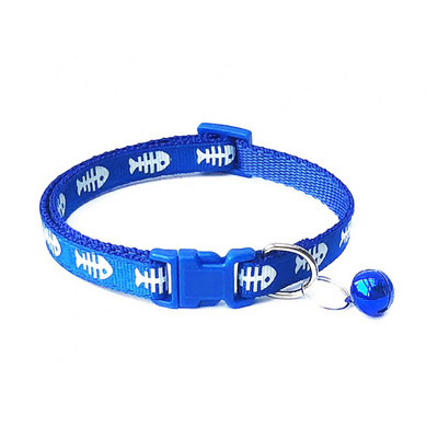 Mājdzīvnieki Suns Kaķis Zivju kaulu apdruka Zvana sprādze Regulējama apkakle Kaklarota Kakla siksna