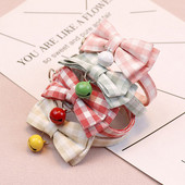 Karirana mašna Podesiva leptir mašna za pse Prekrasna ogrlica Božićni poklon za štence i mačke Dodaci za kućne ljubimce Ogrlica za kućne ljubimce Zvono