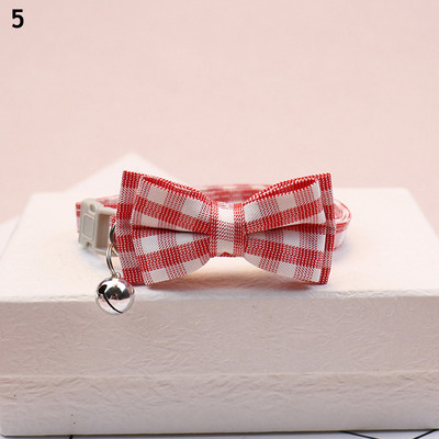 Karirana mašna Podesiva leptir mašna za pse Prekrasna ogrlica Božićni poklon za štence i mačke Dodaci za kućne ljubimce Ogrlica za kućne ljubimce Zvono