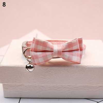 Karirana mašna Podesiva leptir mašna za pse Prekrasna ogrlica Božićni poklon za štence i mačke Dodaci za kućne ljubimce Ogrlica za kućne ljubimce Zvono