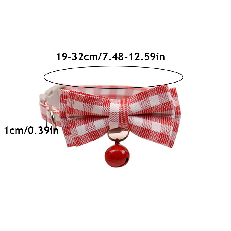 Karirana mašna Podesiva leptir mašna za pse Prekrasna ogrlica Božićni poklon za štence i mačke Dodaci za kućne ljubimce Ogrlica za kućne ljubimce Zvono