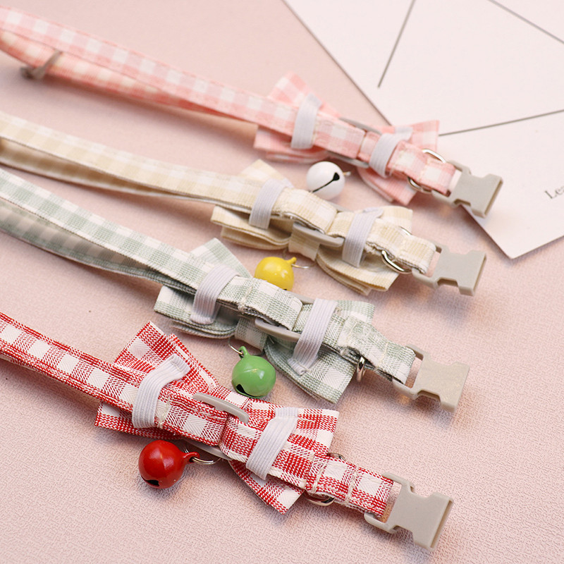 Karirana mašna Podesiva leptir mašna za pse Prekrasna ogrlica Božićni poklon za štence i mačke Dodaci za kućne ljubimce Ogrlica za kućne ljubimce Zvono