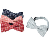 Britanski stil Karirana ogrlica Dodaci za pse Crvena Mornarsko Siva Ružičasta leptir mašna Dizajn Platnena ogrlica za male pse Pitbull Proizvodi za kućne ljubimce L