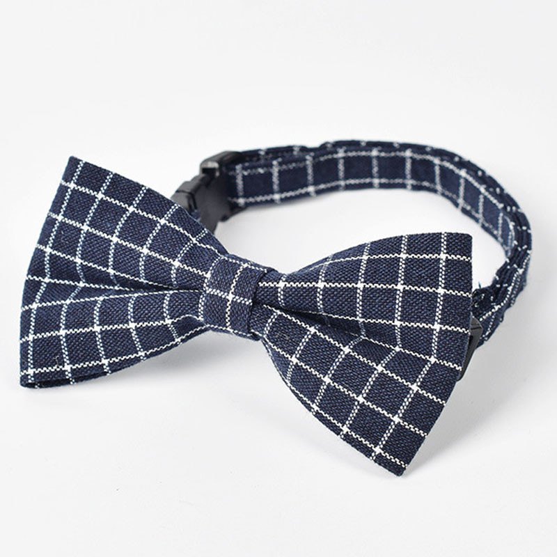 Britanski stil Karirana ogrlica Dodaci za pse Crvena Mornarsko Siva Ružičasta leptir mašna Dizajn Platnena ogrlica za male pse Pitbull Proizvodi za kućne ljubimce L