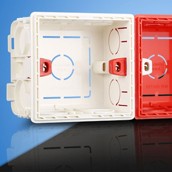 Монтажна кутия за вграден изход Бяла 86 тип Монтирана на стена единична разклонителна кутия Превключвател Защитна кутия Основа на панелен превключвател