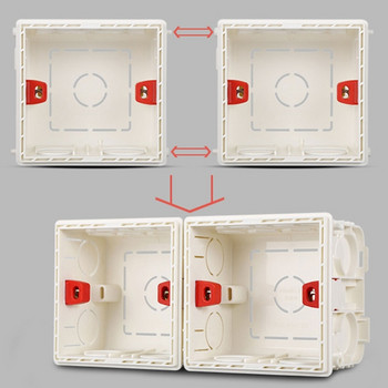 Монтажна кутия за вграден изход Бяла 86 тип Монтирана на стена единична разклонителна кутия Превключвател Защитна кутия Основа на панелен превключвател