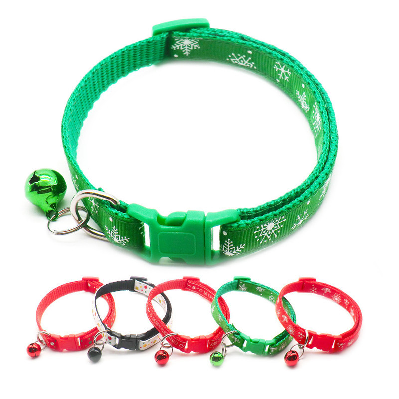 Jauna Ziemassvētku brīvdienu kaķa kaklasiksna ar regulējamu kakla siksnu kucēnu kaķēnu čivavas kaklasiksnas ar zvaniņu skaņas mājdzīvniekiem kaklarotas piederumi