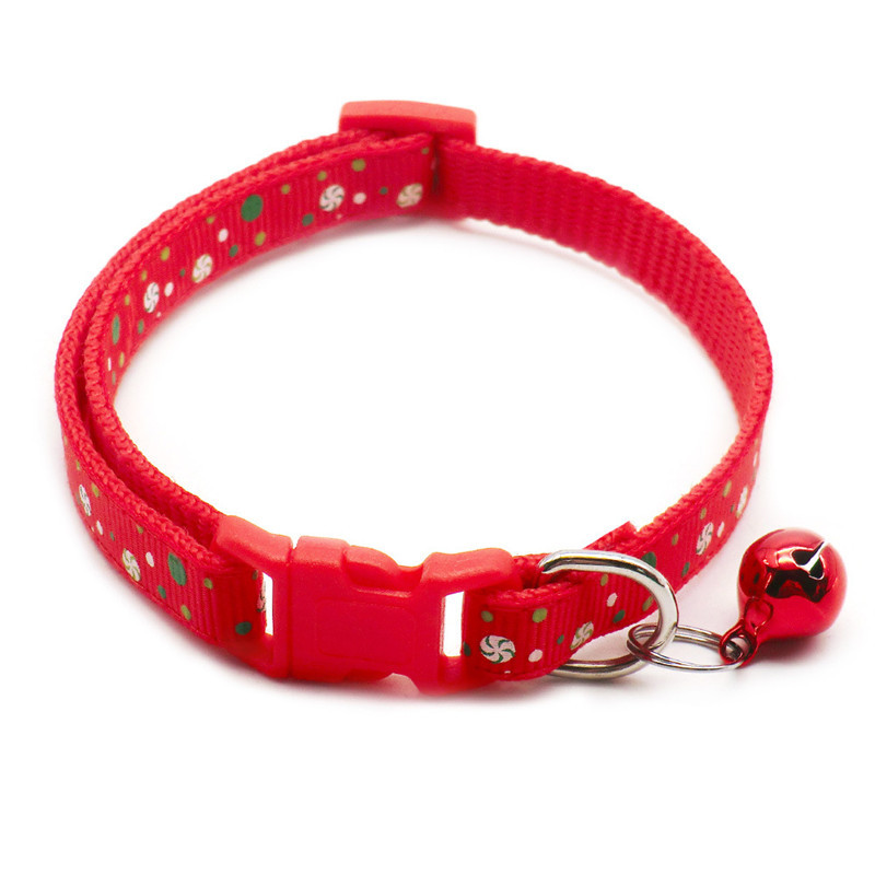 Jauna Ziemassvētku brīvdienu kaķa kaklasiksna ar regulējamu kakla siksnu kucēnu kaķēnu čivavas kaklasiksnas ar zvaniņu skaņas mājdzīvniekiem kaklarotas piederumi