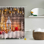 Kalėdinės vonios ekranas Vonios kambario miegamojo tamsios užuolaidos 3D spausdinimo fonas sienų dekoras vandeniui atsparus poliesterio dušo užuolaidos