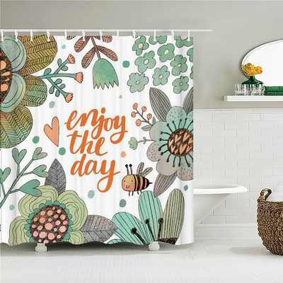 Crtani alpaka mačka slon zavjese za tuširanje za djecu Vodootporna poliesterska tkanina Kompleti kupaonskih dodataka Dekoracija paravana za kadu