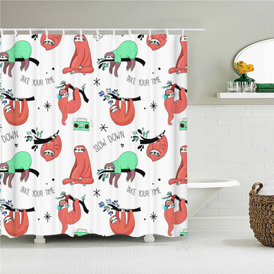 Crtani alpaka mačka slon zavjese za tuširanje za djecu Vodootporna poliesterska tkanina Kompleti kupaonskih dodataka Dekoracija paravana za kadu