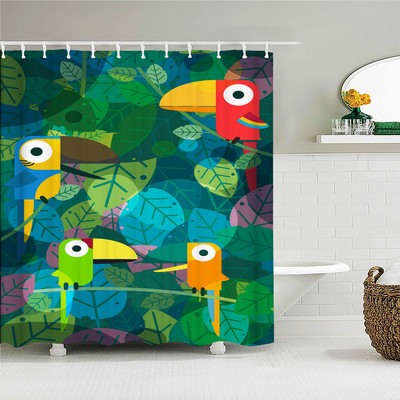 Crtani alpaka mačka slon zavjese za tuširanje za djecu Vodootporna poliesterska tkanina Kompleti kupaonskih dodataka Dekoracija paravana za kadu