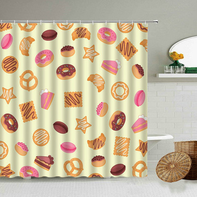 Zavjesa za tuširanje, biljka tropskog voća, crtani film, lubenica, jagoda, ananas, boja trešnje, kreativni vodootporni zaslon za kupaonicu