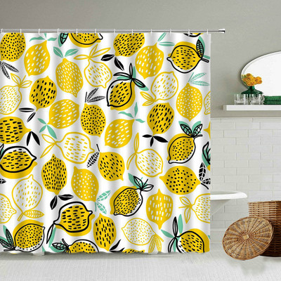 Zavjesa za tuširanje, biljka tropskog voća, crtani film, lubenica, jagoda, ananas, boja trešnje, kreativni vodootporni zaslon za kupaonicu