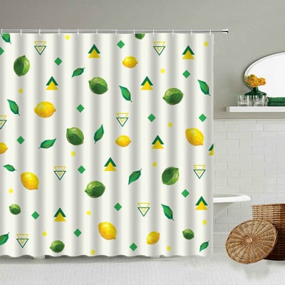 Zavjesa za tuširanje, biljka tropskog voća, crtani film, lubenica, jagoda, ananas, boja trešnje, kreativni vodootporni zaslon za kupaonicu