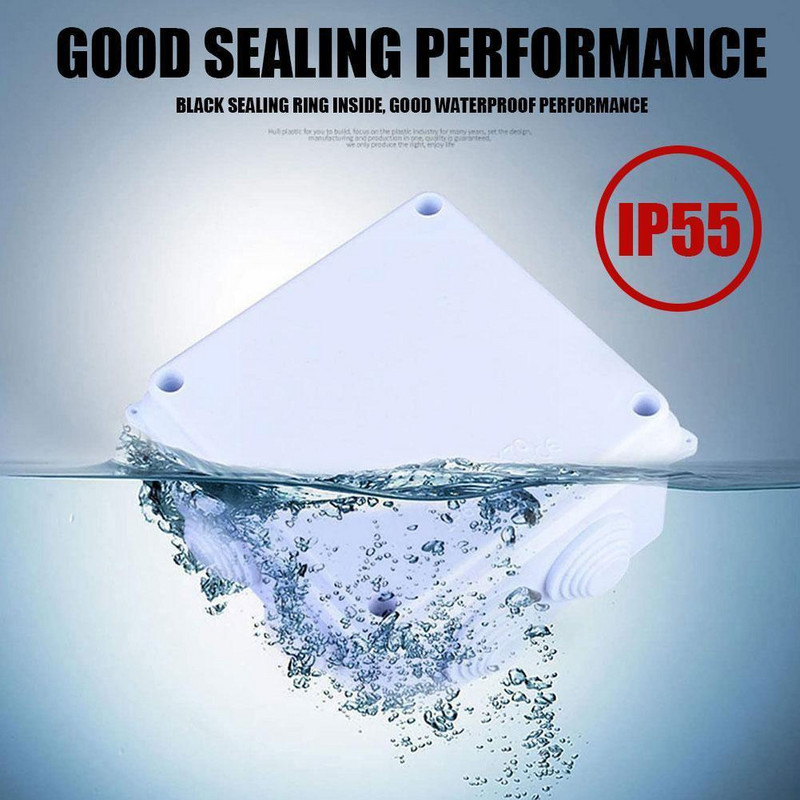 Balts Abs plastmasas korpuss Savienojuma kārba Ip55 Vadi Kabelis Lietus necaurlaidīga kaste Putekļu necaurlaidīga kaste Ūdensizturīgs savienotājs Diy Junction Ou K9b4