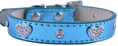 Radītas suņu kaklasiksnas Rhinestones suņu aksesuāri PU ādas kaklasiksnas maziem suņiem Čivavas kucēnu mājdzīvnieku piederumi Sarkanā zelta krāsās