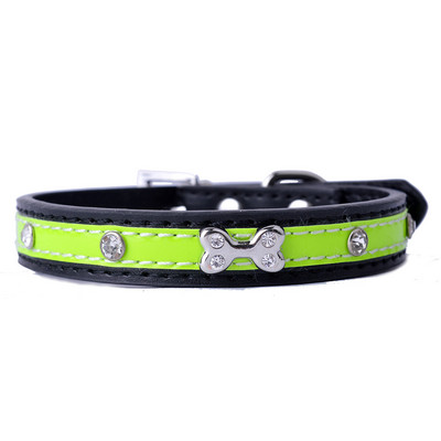 Radītas suņu kaklasiksnas Rhinestones suņu aksesuāri PU ādas kaklasiksnas maziem suņiem Čivavas kucēnu mājdzīvnieku piederumi Sarkanā zelta krāsās