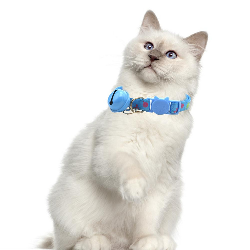 1PC Slatka mačja ogrlica za pse sa zvonom Cool Podesiva mala ogrlica za štene sa zvonom Sigurnosna traka oko vrata za kućne ljubimce