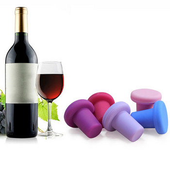 6 цвята запушалка за бутилки Капачки за бутилки Запушалка за вино Семеен бар Инструменти за консервиране Силикон Творчески дизайн Безопасен и здрав
