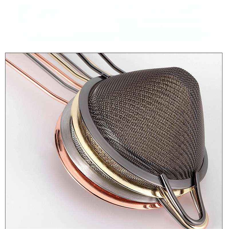 Smulkaus tinklelio nerūdijančio plieno kūginis koštuvas kokteilių juostos koštuvas Aukščiausios kokybės tinklinis kokteilių kūgio sietelis