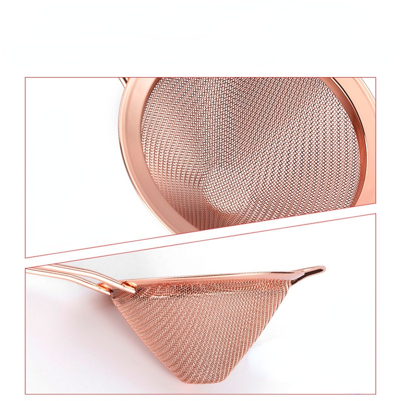 Smulkaus tinklelio nerūdijančio plieno kūginis koštuvas kokteilių juostos koštuvas Aukščiausios kokybės tinklinis kokteilių kūgio sietelis