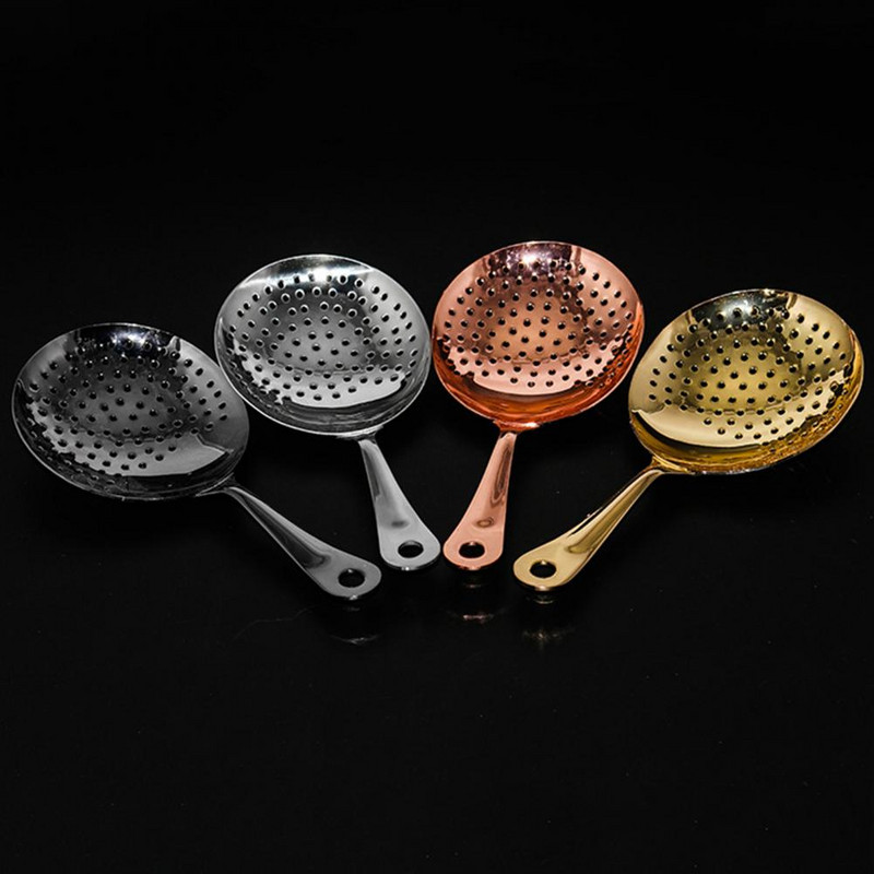 Julep Bar Strainer Цедка за коктейли от неръждаема стомана 304 Spoon Bar Sprung Cocktail Shaker Fast Drain Julep Strainer Bar Tools